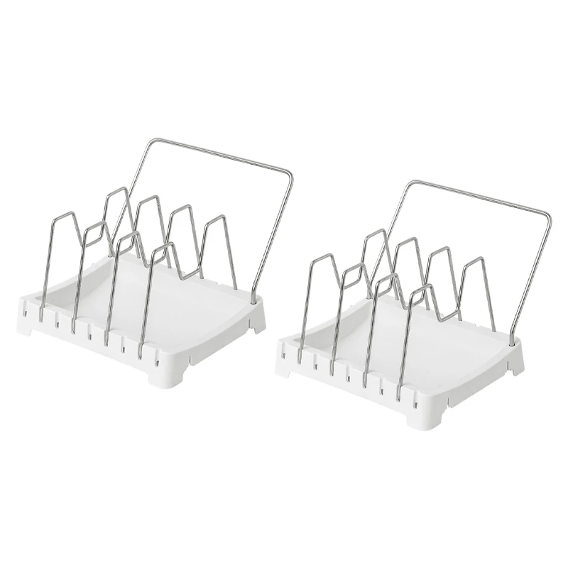 

Multifunctional Stainless Steel Pot Cover Rack 2-Piece Set with Towel Bar Can Be Spliced Cabinet Rack