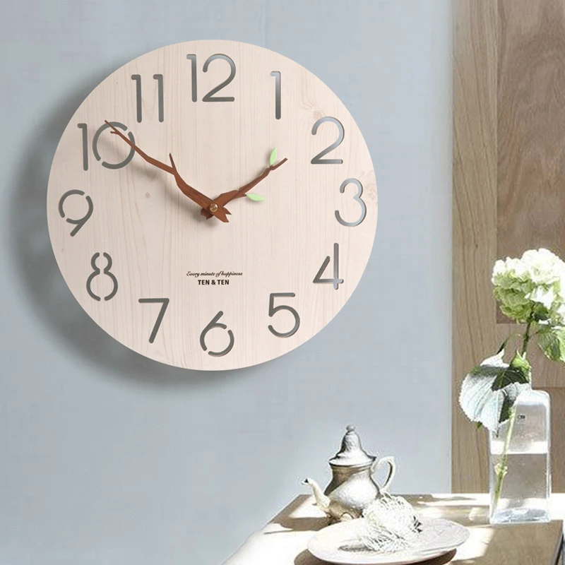 

Vintage Wooden Wall Clock Cafe Office Home Kitchen Wall Watch Decor Silent Clock Design Art Large Home Wall Clocks 2020 New