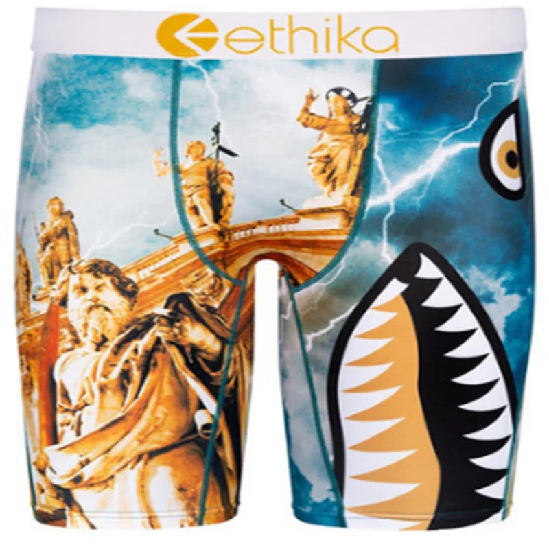 

Нижнее белье Ethika из полиэстера, дышащие повседневные Летние камуфляжные боксеры с принтом акул, шорты Ethika