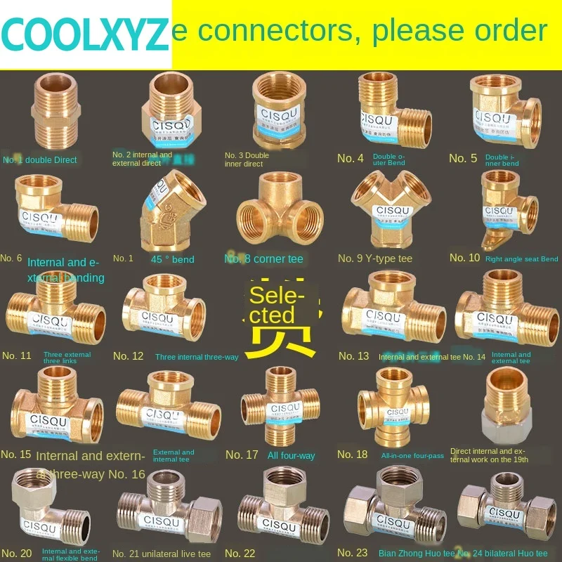 1/2 дюйма медный Тройник наружный и внутренний соединения провода двойной