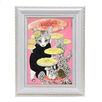 cartoon mushroom and cat diy diamond painting 5d handmade art kit mosaic embroidery rhinestone decoration gift