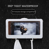 punch free waterproof box wall mounted mobile phone holder all inclusive sealed protective sleeve bathroom shower accessories
