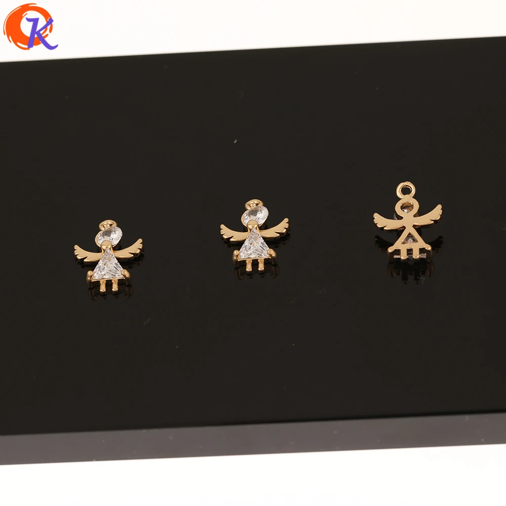 

Cordial Design 50Pcs 11*15MM Jewelry Accessories/Rhinestone Pendant/DIY Making/Angel Shape/Hand Made/CZ Charms/Earrings Findings