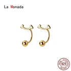 Серьги-кольца La Monada женские, Изящные Ювелирные украшения из серебра 925 пробы со смайликом, серебро 925 пробы