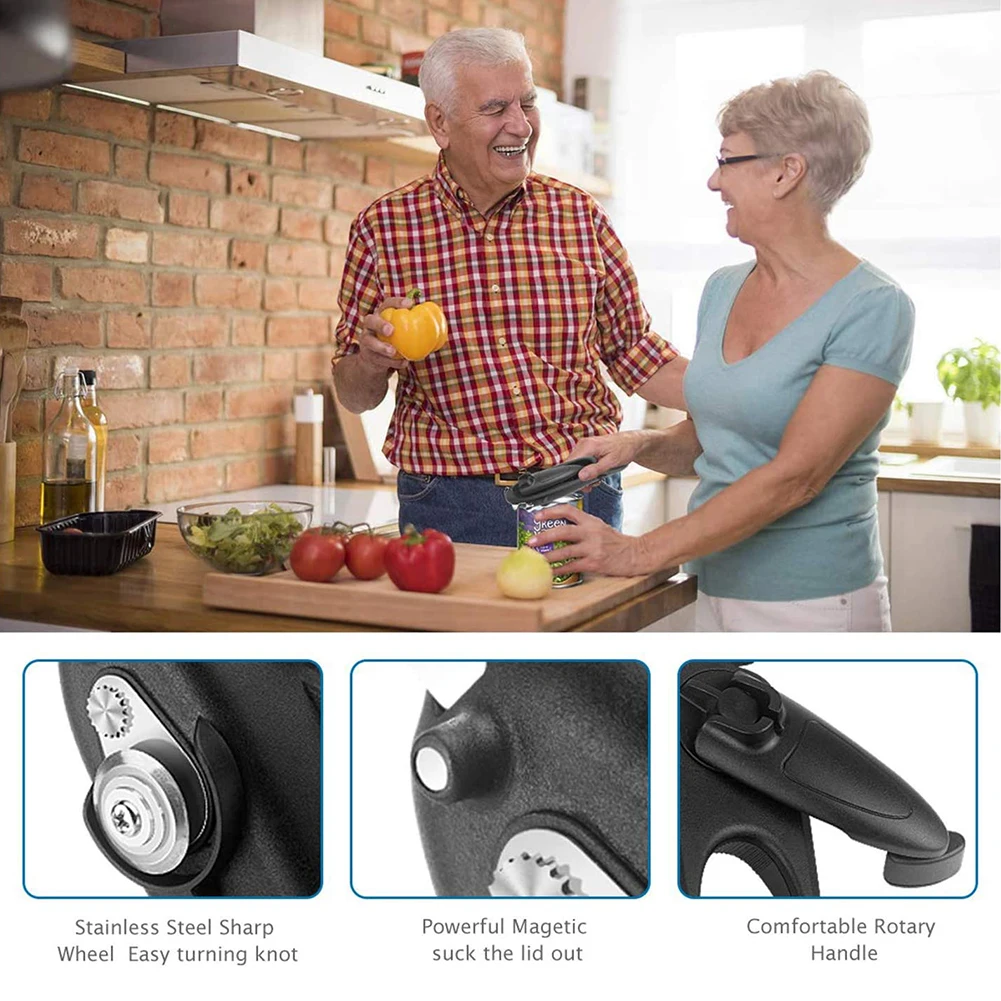 

Multifunction Can Opener 8-In-1 Jar Opener Kitchen Utensil Manual Bottle Remover Non-Slip Can Opener Multi-Purpose Bottle Opener