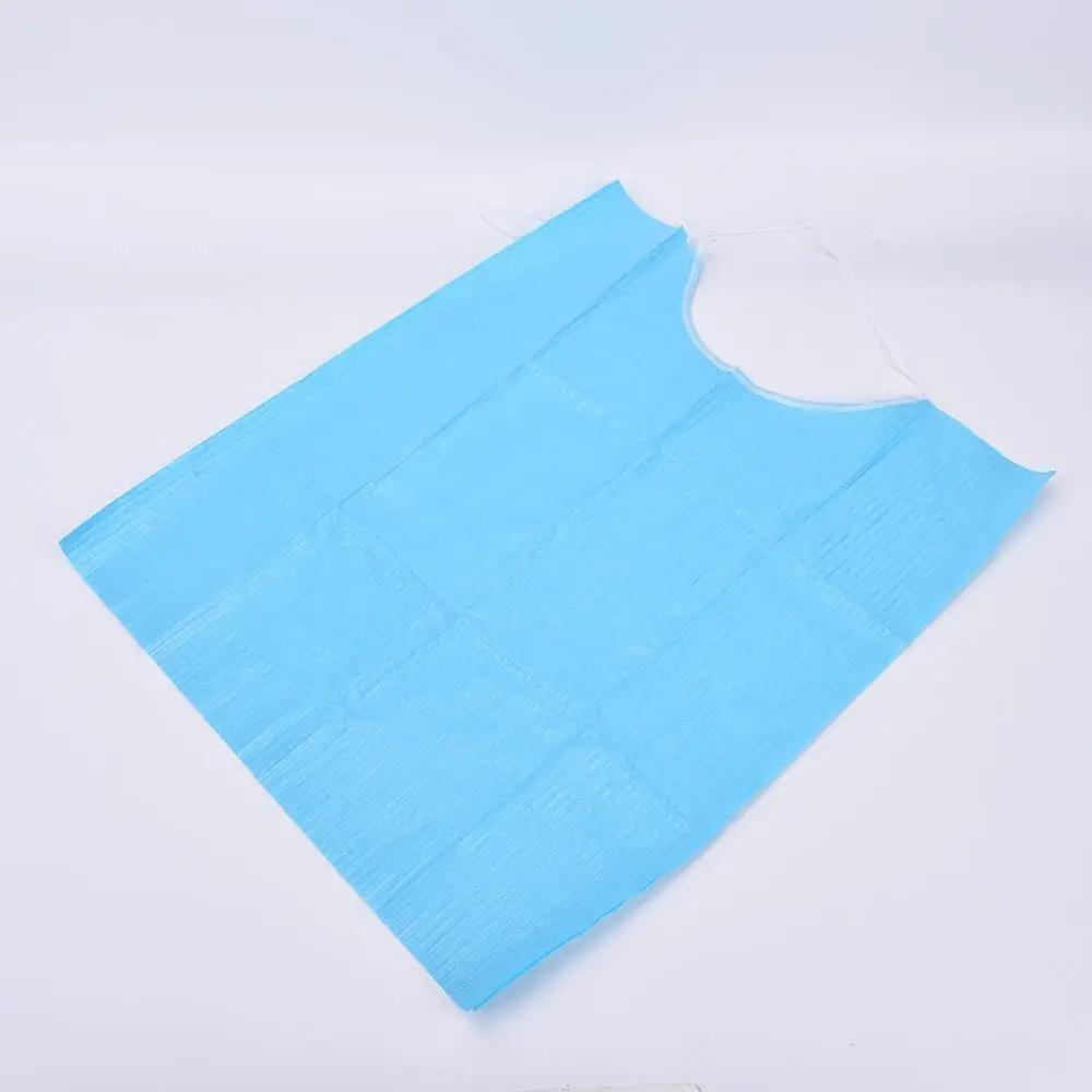 

30PCS/Bag Dental Materials Disposable Neckerchief Blue Paper Scarf Medical Shop Towels Lacing Bibs