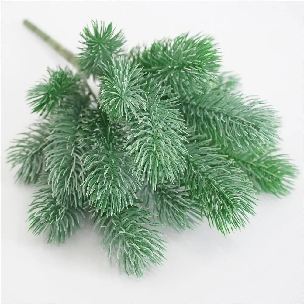 

16 Fork Pine Needle Branches Artificial Pine Fake Flowers Plants Christmas Tree Wedding Decor DIY Handcraft Children Gift