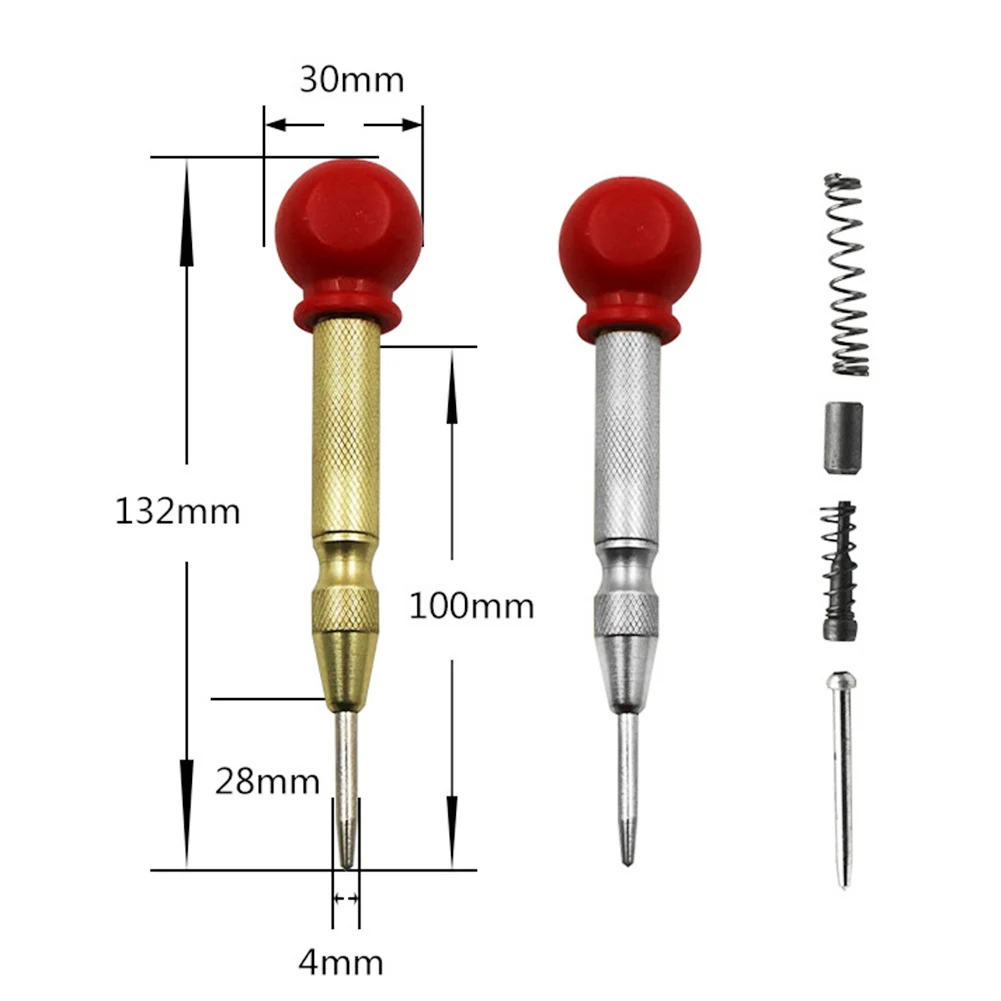 

Pin Punch Spring Loaded Marking Drill Tool Automatic Center w/Protective Sleeve for Household Metal Easily Handle Parts