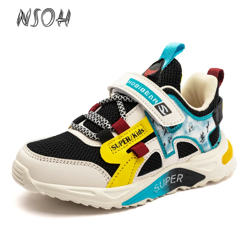 NSOH-zapatillas de deporte antideslizantes para ni&ntilde;os y ni&ntilde;as, deportivas suaves de alta calidad para correr, baloncesto, oto&ntilde;o-0