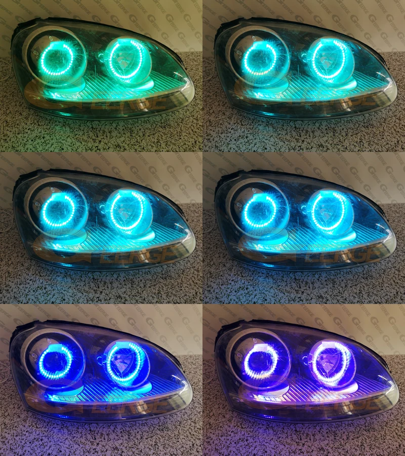 Для Volkswagen VW Golf Rabbit Jetta Golf GTI R32 MKV MK5 2005-2010 ксенон RF Bluetooth APP мульти-Цвет RGB светодиодные ангельские глазки