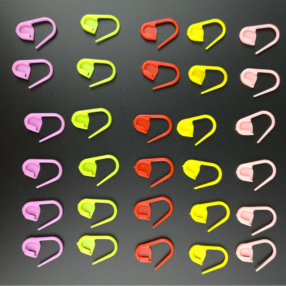120PCS Safety Pins Locking Stitch Markers Colorful Plastic Knitting Crochet Needle Clip Hook Tool | Дом и сад