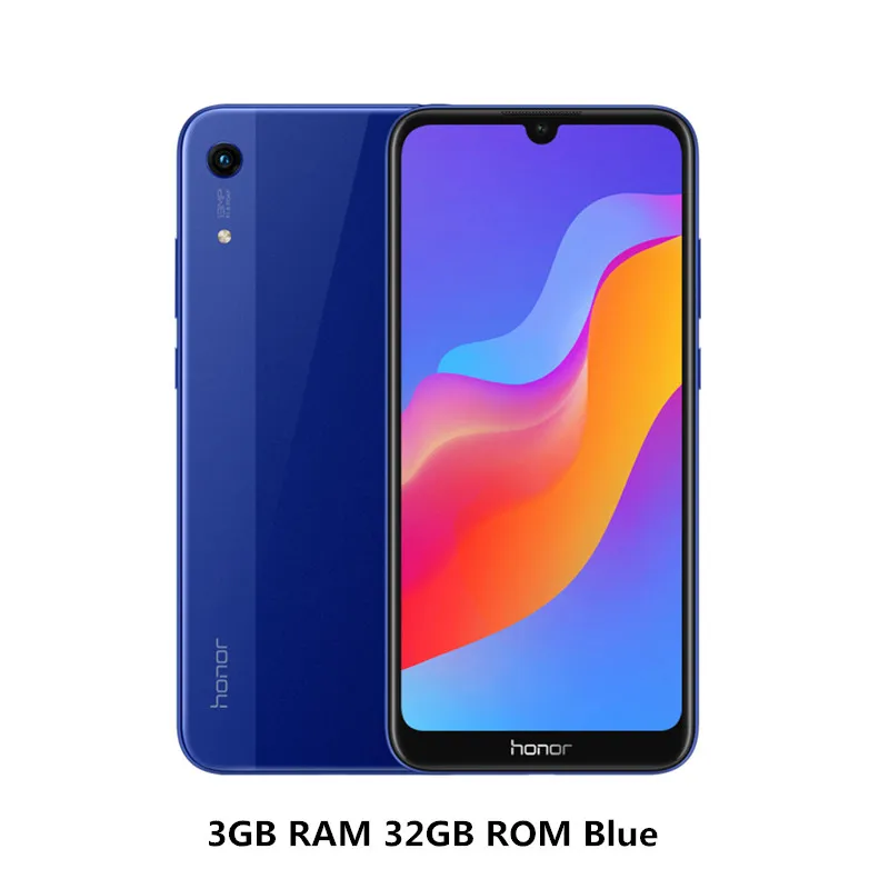 3GB 32GB Blue Смартфон Honor 8A с глобальной прошивкой 6,0" MT6765, четыре ядра, Android 9,0, 13 МП+ 8 Мп, двойная камера, 3020 мА/ч, разблокировка лица, телефон 4G LTE - Цвет: 3GB 32GB Blue