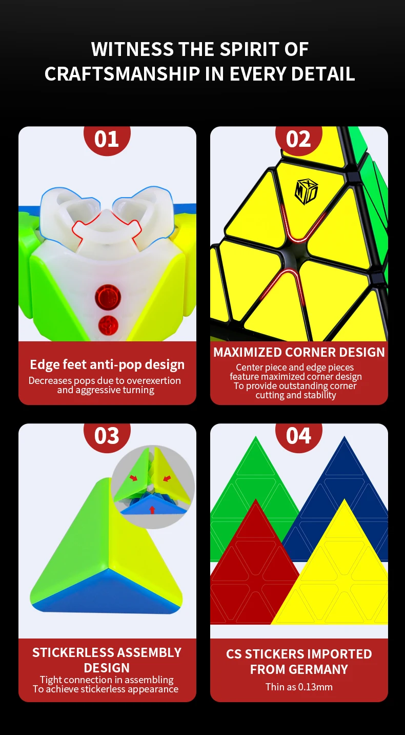 

QiYi XMD Pyramid Bell v2 M Speed cube Xman Magnetic Pyraminx Ling v2M magnet magic cube toys for Children