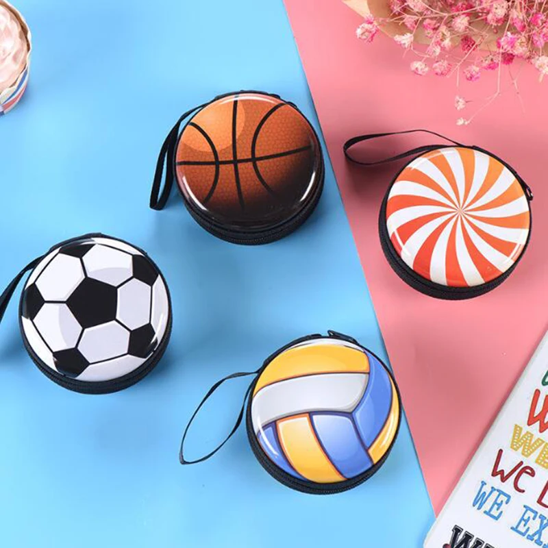 

Football Basketball Coin Purse Cartoon Cute Headset Bag Small Purse Wallet Purse Children's Gift Mini Zip Coin Purse