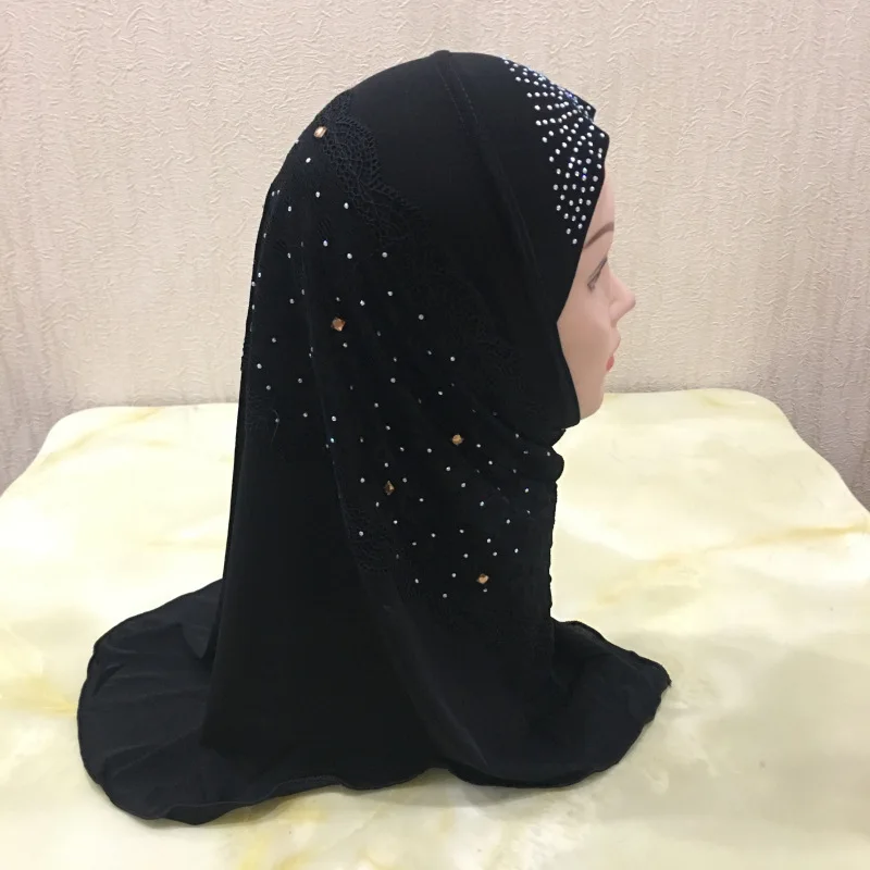Кружевной внутренний хиджаб шарф для детей мусульманский головной платок