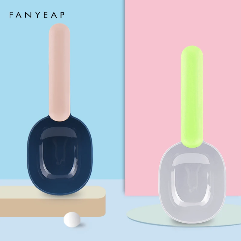 

Multifunctional Dog Food Spoon Pet Feeding Spoon With Sealed Bag Clip Creative Measuring Cup Curved Design