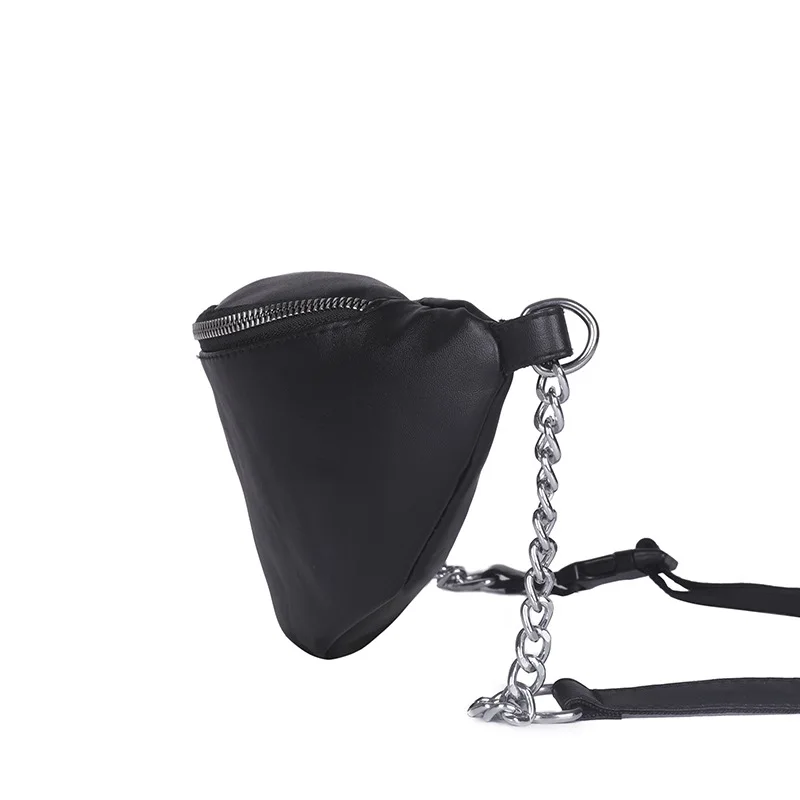 Модная забавная поясная сумка на цепочке Женский кошелек из искусственной кожи