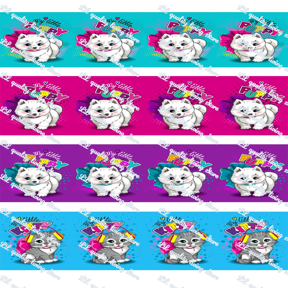 

WL 50MM 75MM Cartoon Animals Grosgrain Ribbon/Satin Gift Wrapping Hair Accessories Diy Party Decoration Crafts Wholesale 50Yards