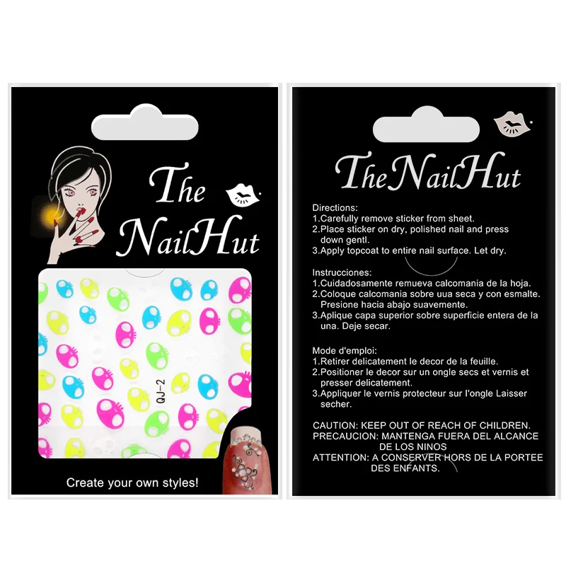 6 шт. блестящие светящиеся наклейки для ногтей флуоресцентный ноготь неоновые