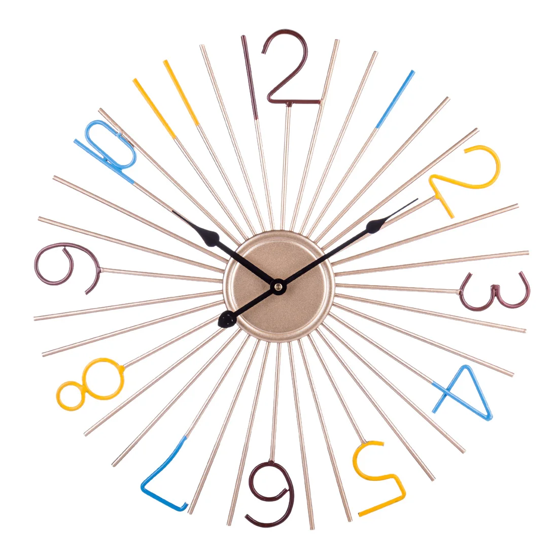 Простые часы с железным искусством 50 см бесшумные настенные современный дизайн