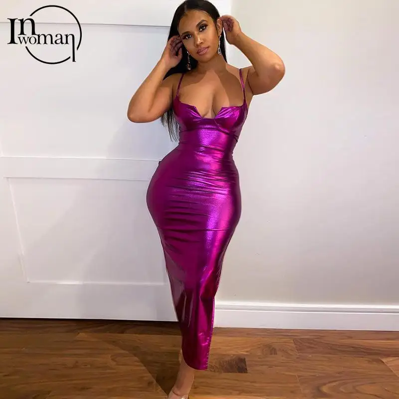 

Inwoman Sexy Bodycon Backless Dress Women Maxi Dress Ladies Club Party Pencil Dress Drawstring Dress Halter Sleeveless Dress New