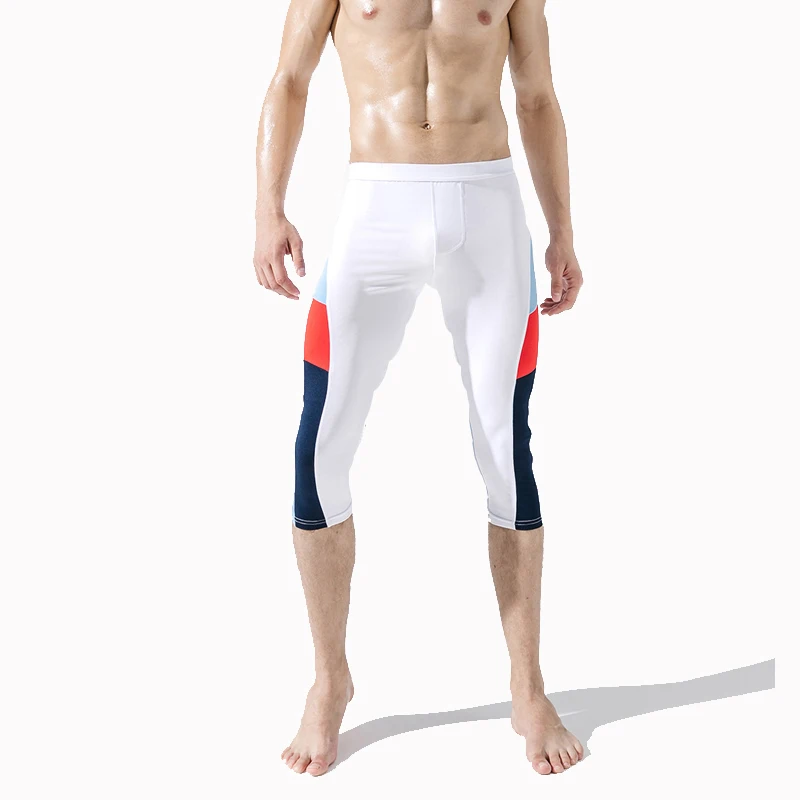 Men Running Tights Breathable Autumn Cropped Trousers Pants Training Leggings Sports Compression Pants Sportswear