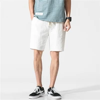 shorts men cotton linen casual shorts mens sweat pants summer breathable comfortable drawstring soft shorts men streetwear pants