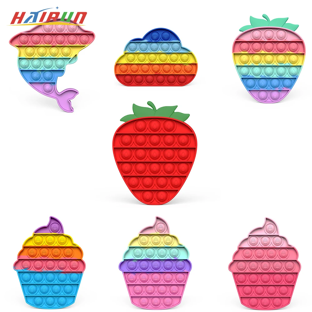 Игрушки антистресс пуш Ай милый Дельфин мороженое клубника облако радужные