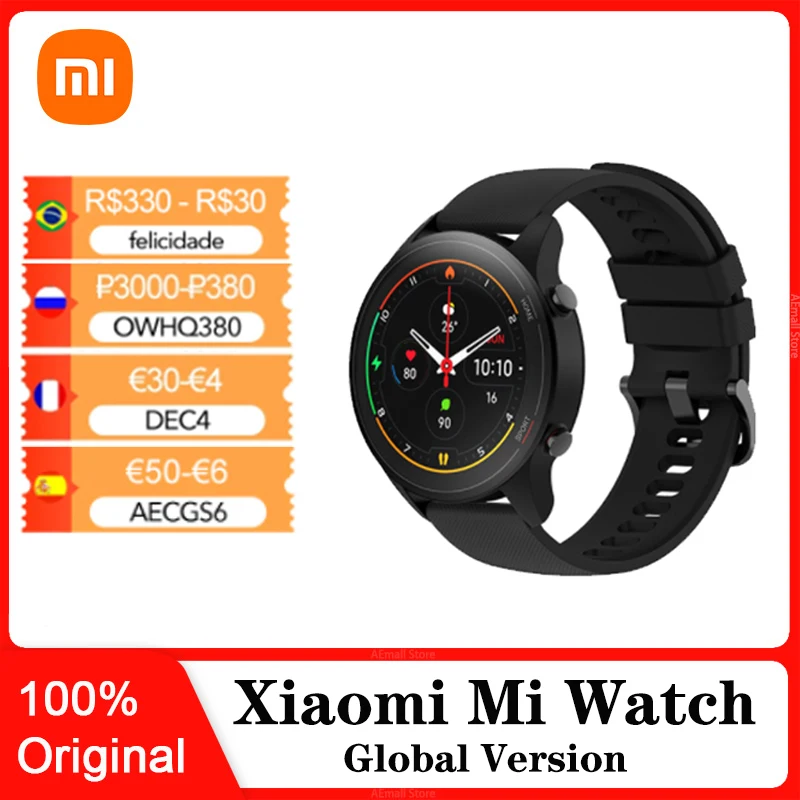 

Xiaomi Mi Watch High-end GPS Chip Bluetooth Blood Oxygen Fitness Heart Rate Monitor 5ATM Waterproof Smart Watch Global Version