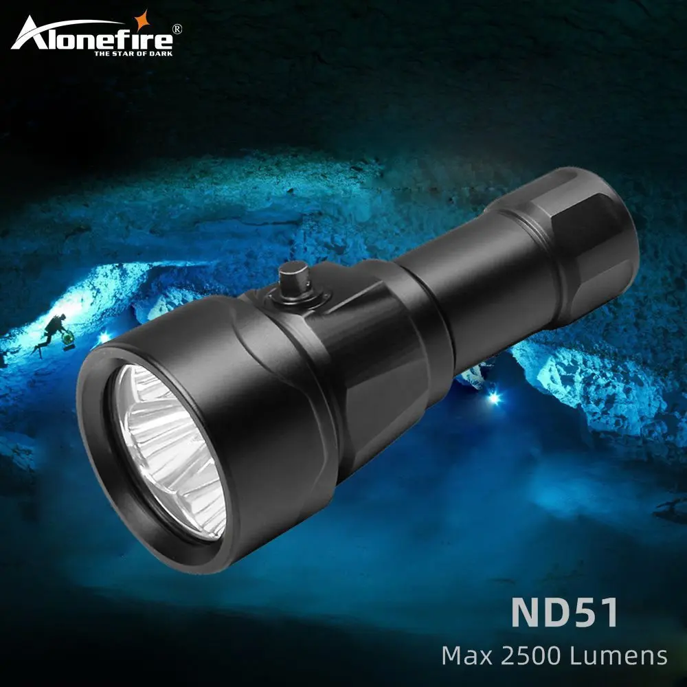 

Alonefire ND51 Professional Scuba Diving Flashlight Photography 150M L2 Underwater dive Light Camping Lanterna