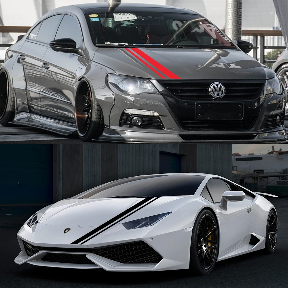 Длинная полосатая ночная рубашка накладка на капот автомобиля стикер Авто