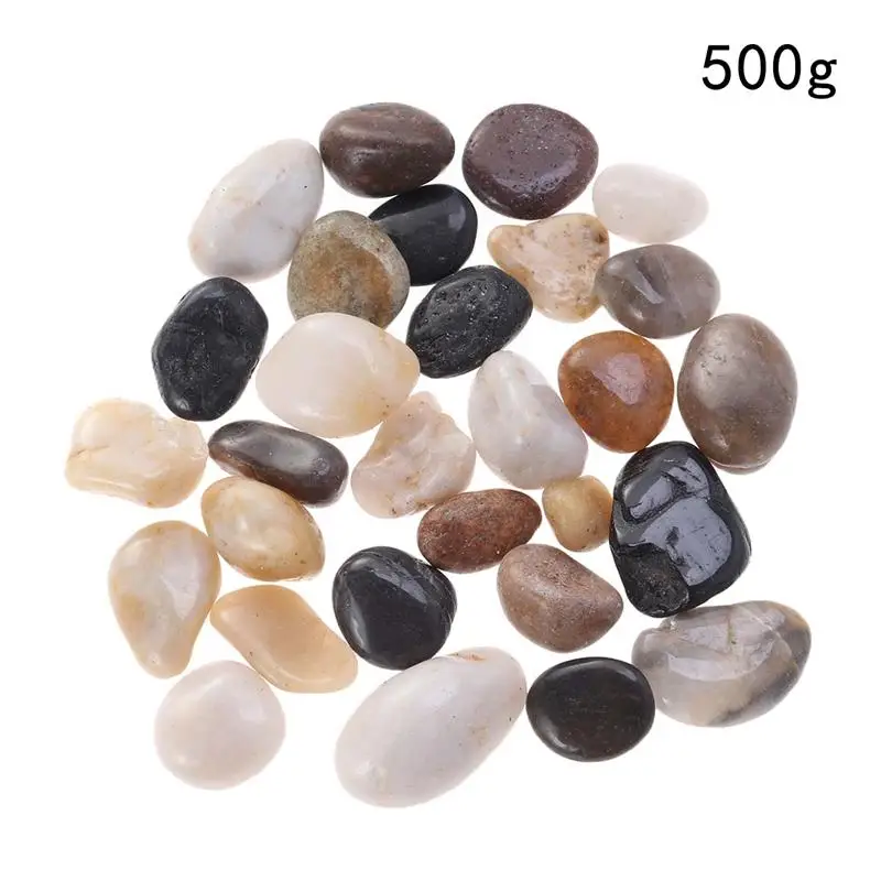 500g булыжник дождь цветок садок для рыбы камни красочные Галька Камни с ручной