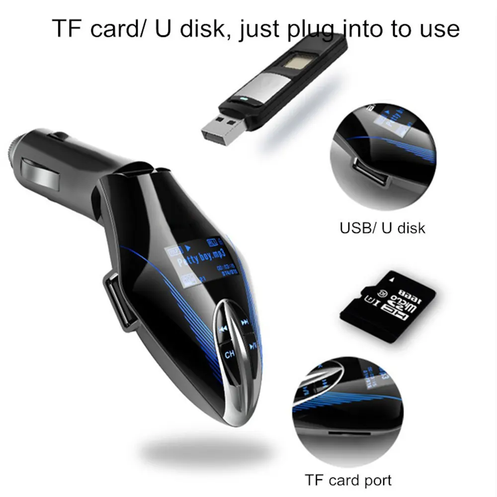 Автомобильный Bluetooth V4.0 MP3 музыкальный плеер карта радио DC 12 24 в матричный ЖК экран