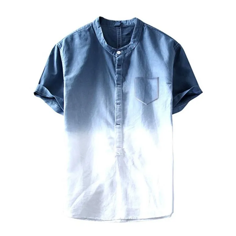 Летняя Повседневная рубашка Топы с коротким рукавом мужская крутая и тонкая