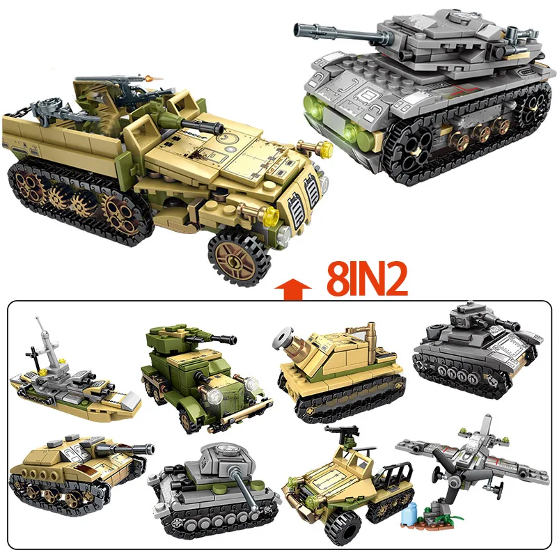 1061PCS WW2 Empires of Steel Technic блоки армейские строительные для грузовиков Военный танк