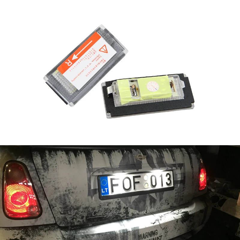 Один комплект Mini R50 R52 R53 светодиодный номерной знак лампа для Bmw Cooper S 6000K Ультра