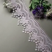3 yard white polyester flower handmade embroidered fabric lace trim applique ribbon diy sewing craft decoration