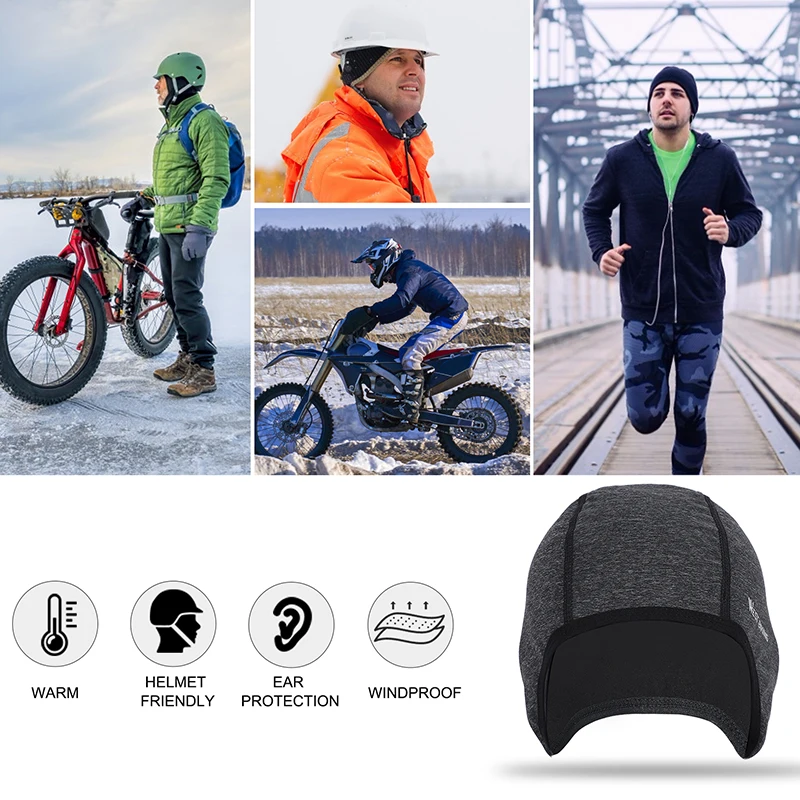 

WEST BIKING Cycling Cap Man Woman Winter Outdoor Running Skiing Fleece Warm Bandana Hat MTB Bike Helmet Liner Sports Headwear