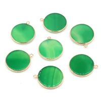 natural stone quartzs pendants gold plated green jasper for charms jewelry making diy reiki heal necklace earring gifts