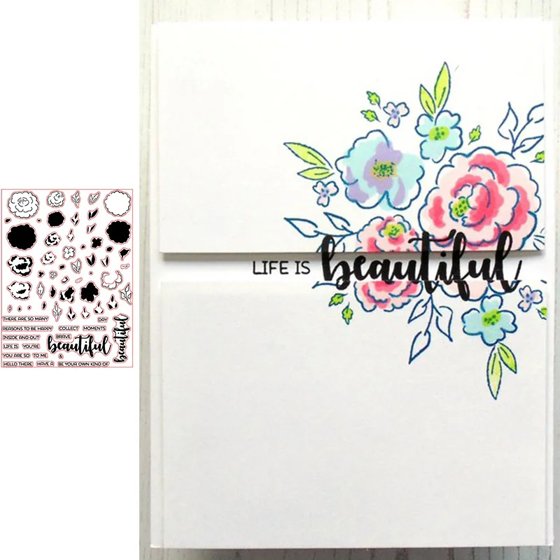 Nice Petal Floral Pattern Prints Transparent Clear Silicone Stamp/Seal for DIY scrapbooking/photo album Decor card making