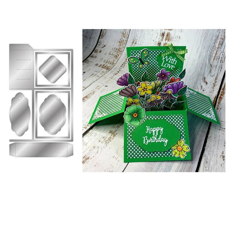 

Выдвижные коробки, Рождественская коробка, высекальные штампы, металл для «сделай сам», скрапбукинг, украшение, тиснение, бумажная карта, рукоделие, высечка