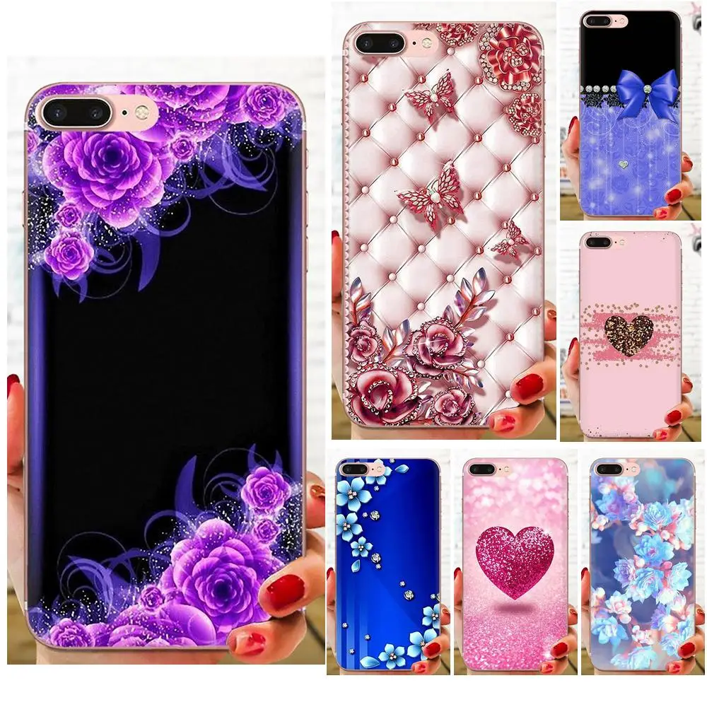 Мягкие ТПУ чехлы для мобильных телефонов красивый хрустальный цветок Galaxy J1 J2 J3 J330