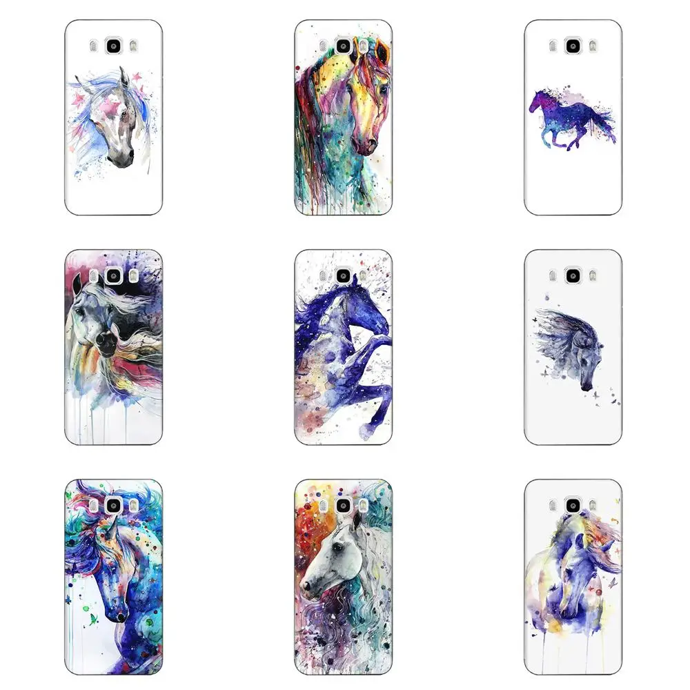Watercolor Horse Oil Painting For Samsung Galaxy Note 8 9 10 Pro S4 S5 S6 S7 S8 S9 S10 S11 S11E S20 Edge Plus Ultra TPU Case