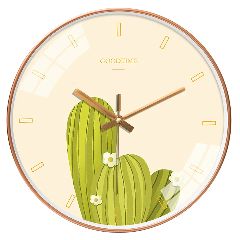 

Nordic Creative Modern Wall Clock Gold Plant Hipster Large Clocks Wall Home Decor Living Room Silent Kitchen Clock Reloj FZ946