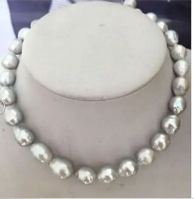 

stunning9-10mm south sea silver grey pearl necklace 18inch