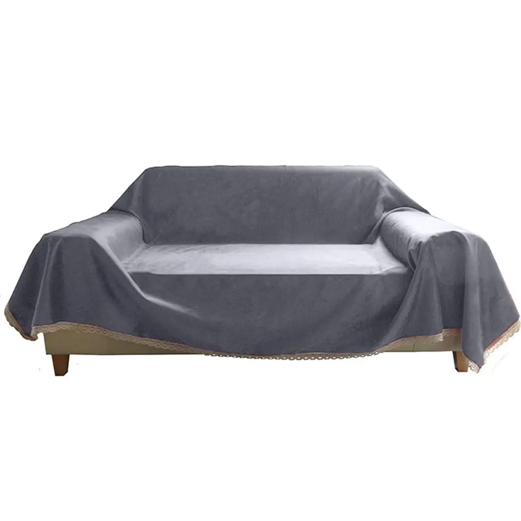 Однотонный мягкий чехол для дивана гостиная синий желтый светло-серый