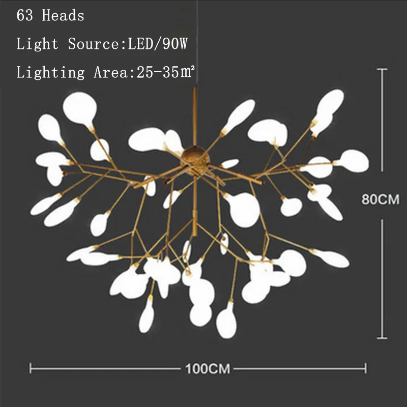 Model 6 Нордическая люстра Светлячок постмодерн Led свет творческое искусство личность лист свет вилла ресторан гостиная освещение - Цвет абажура: Model 6