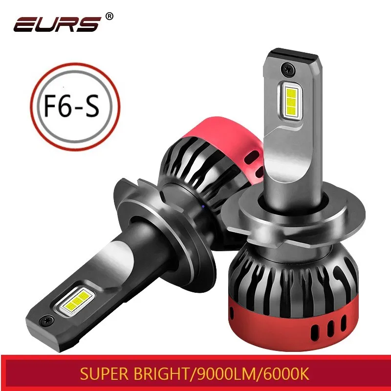 

EURS 2PCS H7 LED Car Headlight H4 H1 LED H11 9005 9006 9012 Mini Auto Headlamp 6000k 9-32V Intergrated Driven CPU Fog Bulbs F6-S