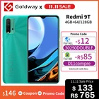 Сотовый телефон Xiaomi Redmi 9T, 4 ГБ, 64 ГБ, глобальная версия ГБ, Восьмиядерный процессор Snapdragon 128, экран 662 дюйма FHD +, 48MP Quad Camera мАч, экран 6,53 дюйма