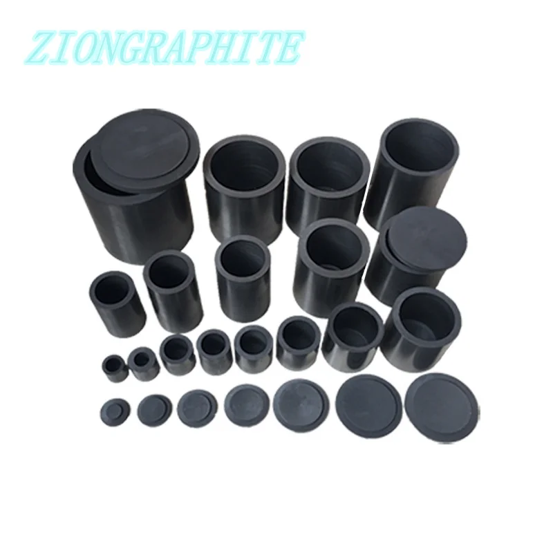Graphite Smelting Crucible With Lid High-strength High-density High-purity 99.95% for Precious Metal Smelting Analysis Reusable